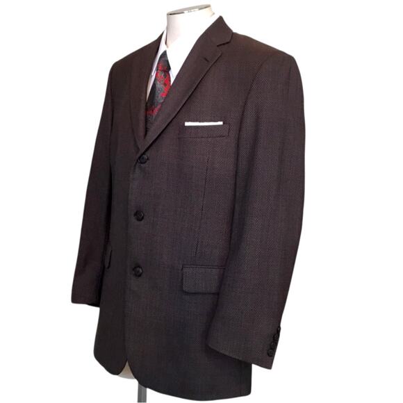 Kenneth Cole Reaction Sport Coat 42R Brown Tweed Blazer - Picture 4 of 12